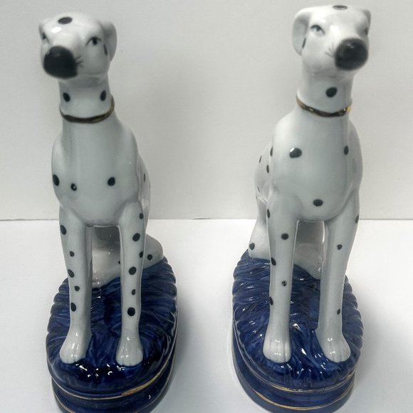 Vintage Fitz & Floyd Staffordshire Style Dalmatian Dog Bookends-a pair 10.25" - Picture 1 of 10